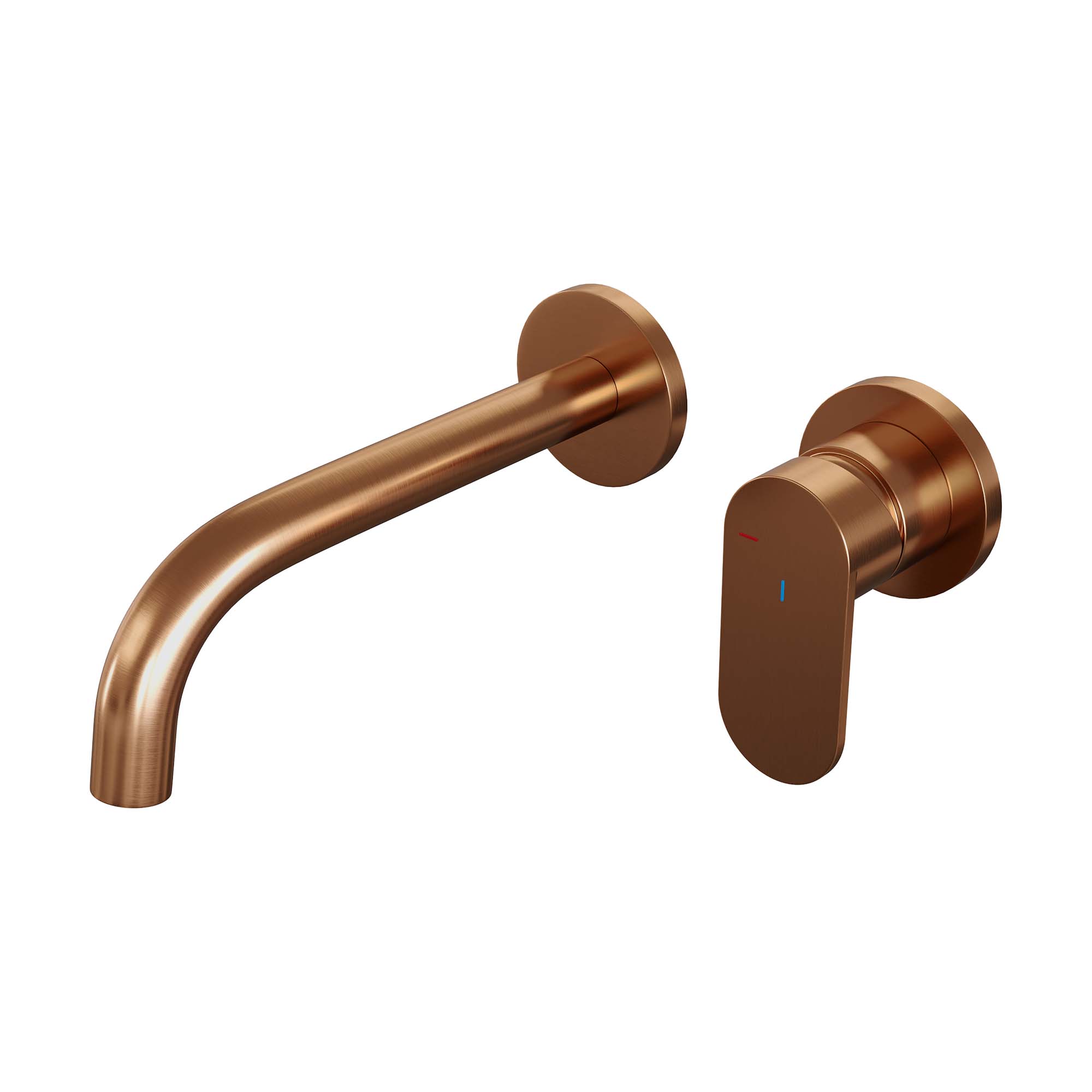 Brauer Copper Edition inbouw wastafelmengkraan met gebogen uitloop