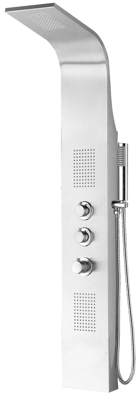 Wiesbaden Erie thermostatische douchekolom 148x22 cm RVS