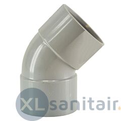  Afvoerbocht dubbele mof 110 mm 45 graden PVC