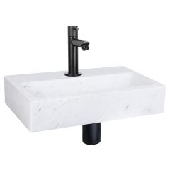 Differnz Flat fonteinset marmer kraan recht mat zwart 38 x 24 x 8 cm