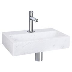 Differnz Flat fonteinset marmer kraan recht chroom 38 x 24 x 8 cm