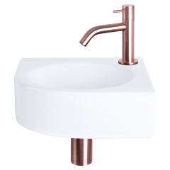 Differnz Cleo fonteinset keramiek kraan gebogen rood koper 30 x 30 x 10 cm