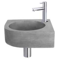 Differnz Cleo fonteinset beton donkergrijs kraan recht chroom 31.5 x 31.5 x 10 cm