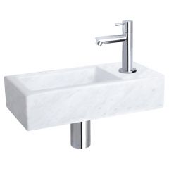 Differnz Helios fonteinset marmer kraan recht chroom 37.5 x 18.5 x 9.5 cm