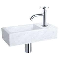 Differnz Helios fonteinset marmer kraan kruis chroom 37.5 x 18.5 x 9.5 cm