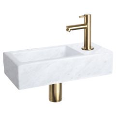 Differnz Helios fonteinset marmer kraan recht mat goud 37.5 x 18.5 x 9.5 cm