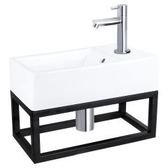 Differnz Force fonteinset keramiek kraan recht chroom 40 x 22 x 11.5 cm met handdoekrek