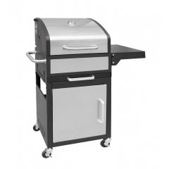 Grillchef Houtskoolbbq wagon silver