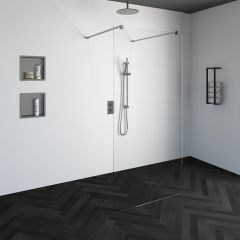 Just creating Complete Profielloze Doorloopdouche 100 RVS geborsteld