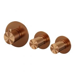 Brauer Copper Carving inbouwthermostaat en 2 stopkranen