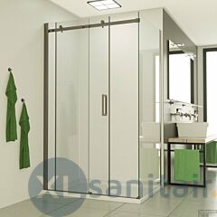 BWS Douchecabine | Supreme | Schuifdeur | Rechthoek 100x90cm | Nano Coating | RVS Profiel