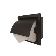 L'Aqua RVS inbouw toiletrolhouder Mat zwart