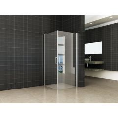 Wiesbaden Wiesbaden Uni douchecabine met 2 draaideuren 90x90 cm chroom met helder glas 8mm NANO