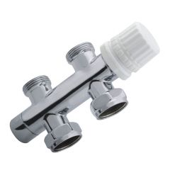Riko thermostatisch 3/4 onderblok recht chroom