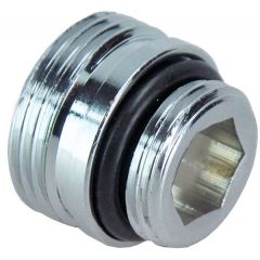 Riko adaptor 3/4 x1/2 midden-onder aansl. chroom
