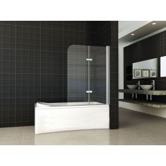 Wiesbaden badwand 2-delig inklapbaar 1000x1400 6mm NANO chroom