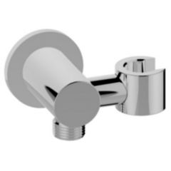 Wiesbaden Wandaansluitbocht met kantelbare handdouchehouder rond 1/2" chroom