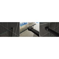 Wiesbaden Slim profielset met stabilisatiestang 120 cm mat zwart