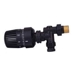 Riko thermostatische radiatorventiel 1/2''x15mm axiaal mat-zwart