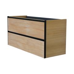 Wiesbaden Lotus wastafelonderkast met 2 laden 120x45,2 cm naturel eik/mat zwart