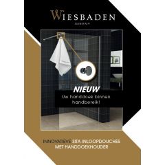 Wiesbaden Sita inloopdouche met handdoekhouder 140x200 cm chroom/8 mm helder glas met Nano coating