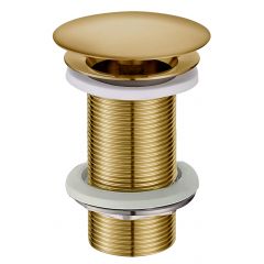 Wiesbaden Caral open afvoerplug verlengd 5/4" geborsteld messing