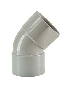 Afvoerbocht dubbele mof 110 mm 45 graden PVC