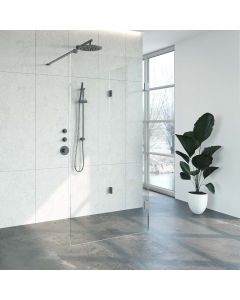 Just creating Complete Profielloze Inloopdouche Reversed 90x100 Gunmetal geborsteld