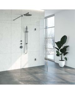Just creating Complete Profielloze Inloopdouche Reversed 90x110 Gunmetal geborsteld