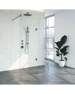 Just creating Complete Profielloze Inloopdouche Reversed 90x120 Gunmetal geborsteld