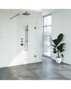 Just creating Complete Profielloze Inloopdouche Reversed 90x130 Gunmetal geborsteld
