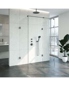 Just creating Complete Profielloze Inloopdouche XL 100x120 Gunmetal geborsteld
