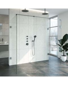 Just creating Complete Profielloze Inloopdouche XL 100x200 Gunmetal geborsteld