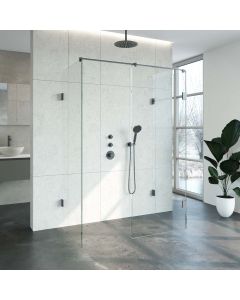 Just creating Complete Profielloze Inloopdouche XL 80x140 Gunmetal geborsteld