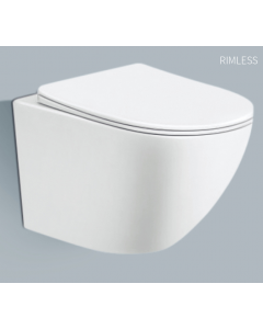 L'Aqua WC Elite glans wit rimless met wc bril