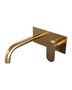Brauer Gold Edition inbouw wastafelmengkraan met gebogen uitloop