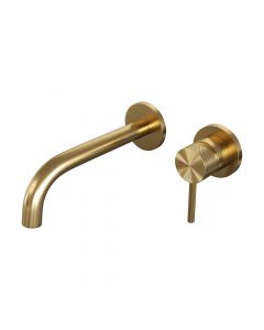 Brauer Gold Carving inbouw wastafelmengkraan met gebogen uitloop