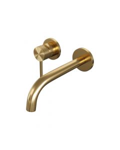 Brauer Gold Carving inbouw wastafelmengkraan met gebogen uitloop