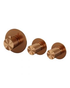 Brauer Copper Carving inbouwthermostaat en 2 stopkranen