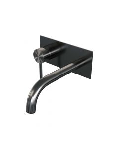 Brauer Gunmetal Edition inbouw wastafelmengkraan met gebogen uitloop