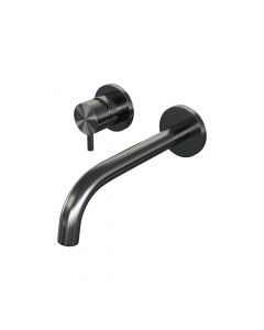 Brauer Gunmetal Edition inbouw wastafelmengkraan met gebogen uitloop