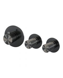 Brauer Gunmetal Carving inbouwthermostaat en 2 stopkranen