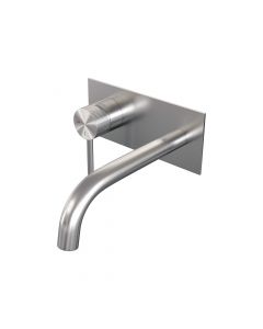 Brauer Brushed Carving inbouw wastafelmengkraan met gebogen uitloop