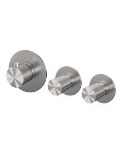 Brauer Brushed Carving inbouwthermostaat en 2 stopkranen