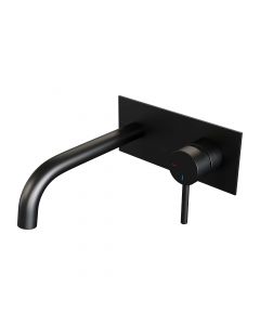 Brauer Black Edition inbouw wastafelmengkraan met gebogen uitloop
