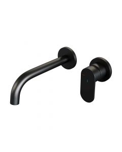 Brauer Black Edition inbouw wastafelmengkraan met gebogen uitloop