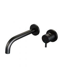 Brauer Black Edition inbouw wastafelmengkraan met gebogen uitloop