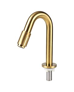 Differnz koudwaterkraan - gebogen - 19 cm - mat goud