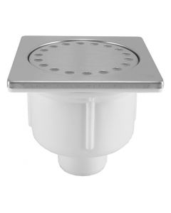 Riko Doucheplug 10x10 onderuitlaat RVS