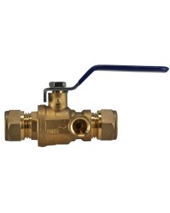 Riko water-kogelstopkraan 2xknel+aftapgelegenheid  22mm